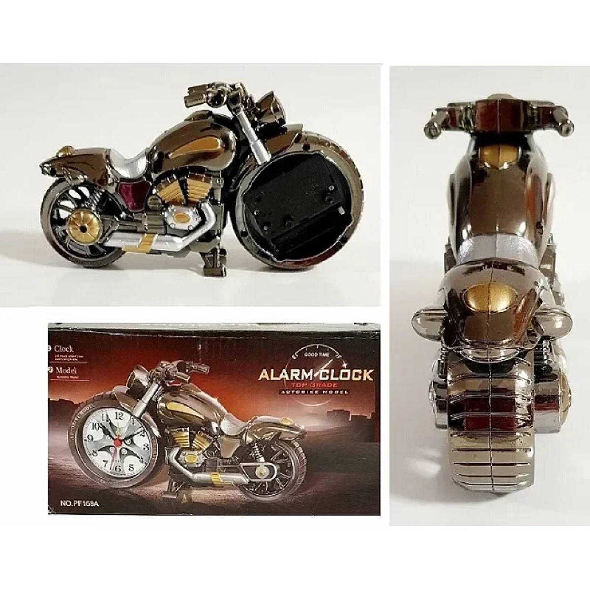 Επιτραπέζιο Ρολόι Ξυπνητήρι Desk Analog Alarm Clock Top Grade Auto Bike Model PF168A (oem) - Image 2