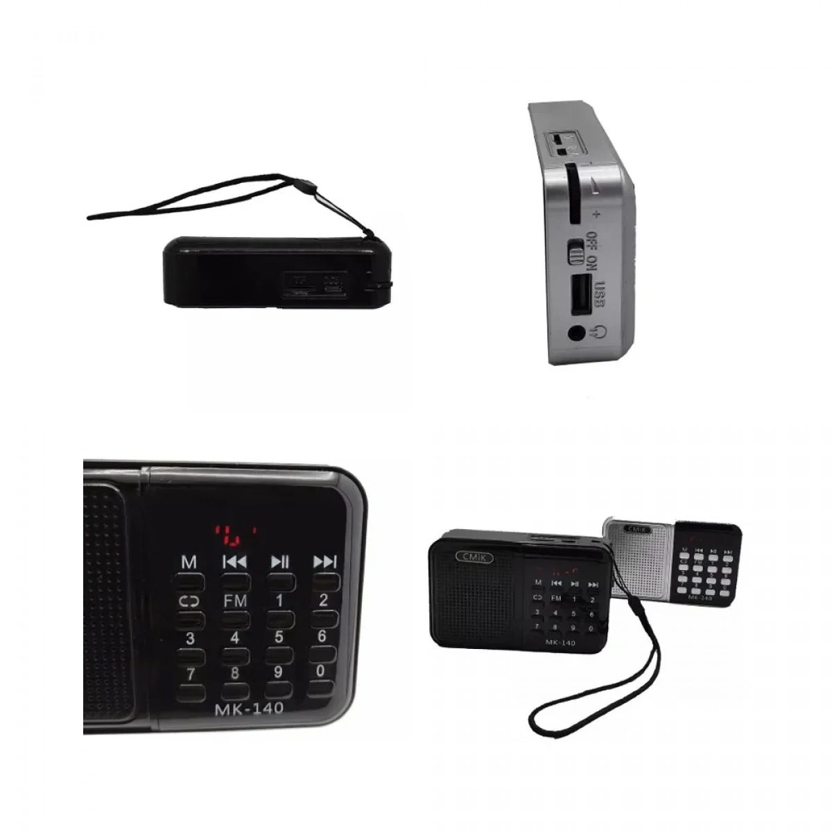 CMiK MK-140 Φορητό Ραδιόφωνο Επαναφορτιζόμενο με USB Ασημί