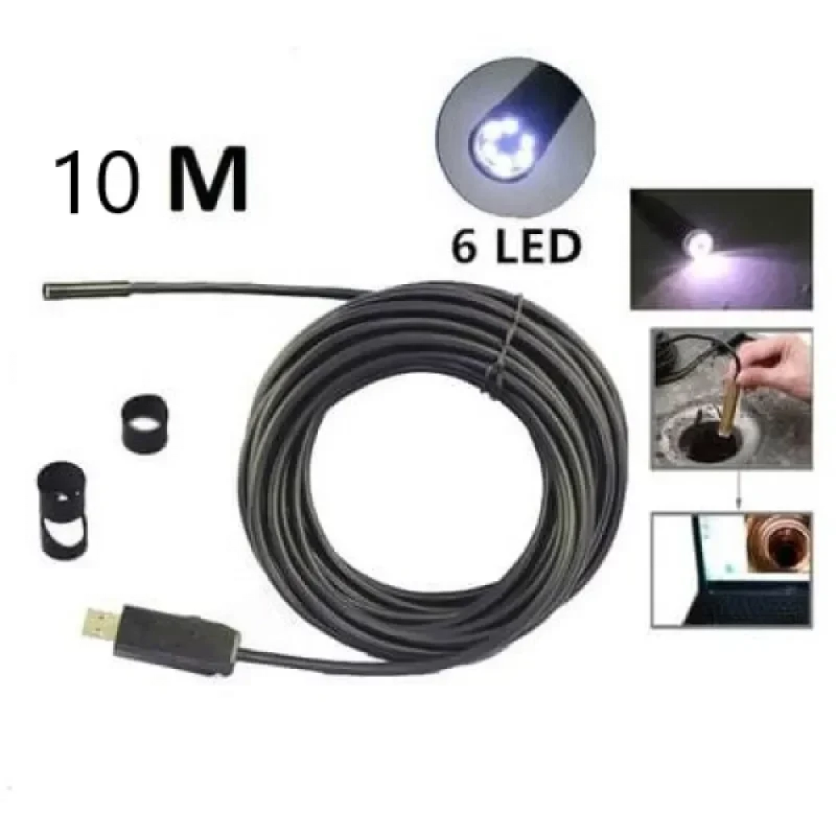 Αδιάβροχη κάμερα ενδοσκόπιο 10m USB 6LED Q-HD212 ANDOWL