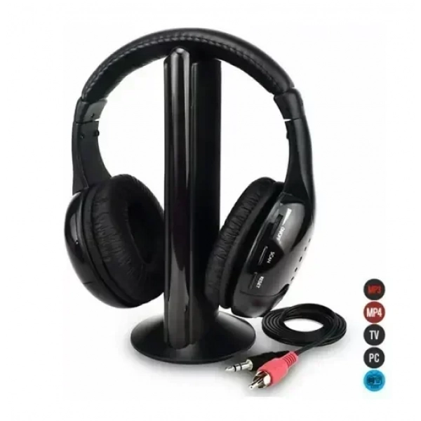 QY2001 Ασύρματα Over Ear Ακουστικά Τηλεόρασης Μαύρα
