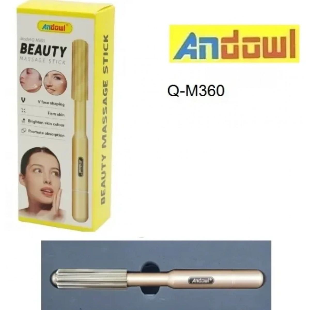 Συσκευή Μασάζ Προσώπου Beauty Massage Stick Andowl Q-M360 Rose Gold