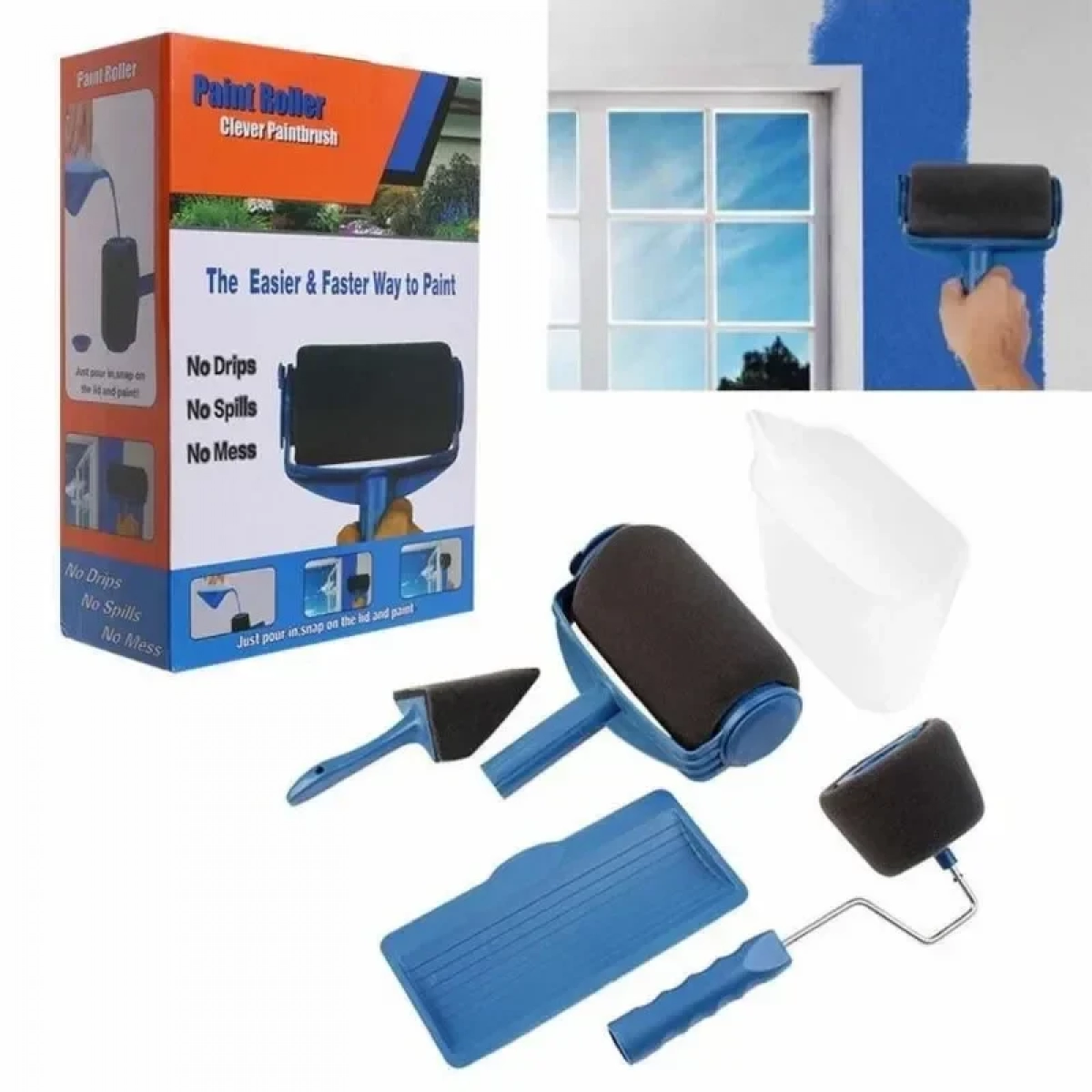Σετ Βαψίματος με Ρολλό βαφής PAINT ROLLER χωρίς να λερώνει