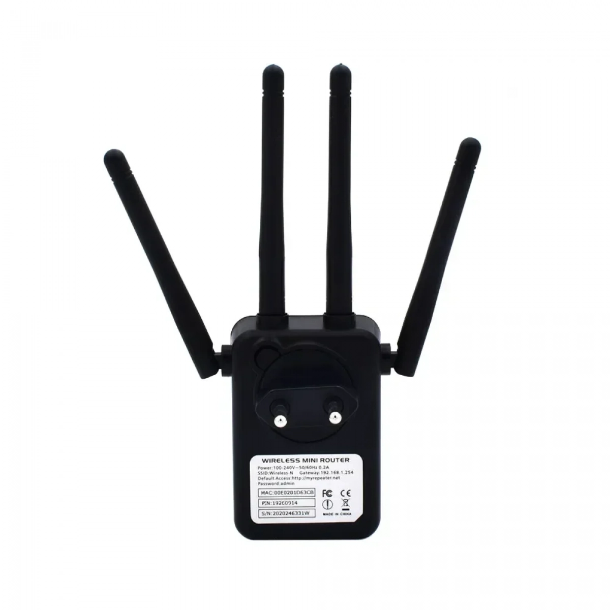 Ασύρματο WiFi N Router/Repeater 300Mbps WPS Andowl Q-A45 – Μαύρο - Image 3