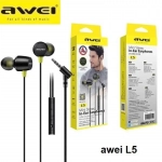 Awei L5 In-ear Handsfree Magnetic Adsorption με Βύσμα 3.5mm Μαύρο
