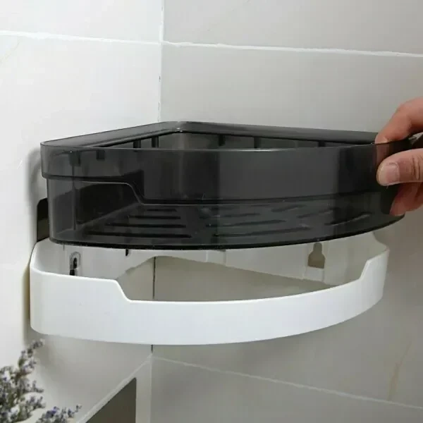 Πλαστικό αυτοκόλλητο γωνιακό ράφι 22x22x10cm 5249 ΟΕΜ