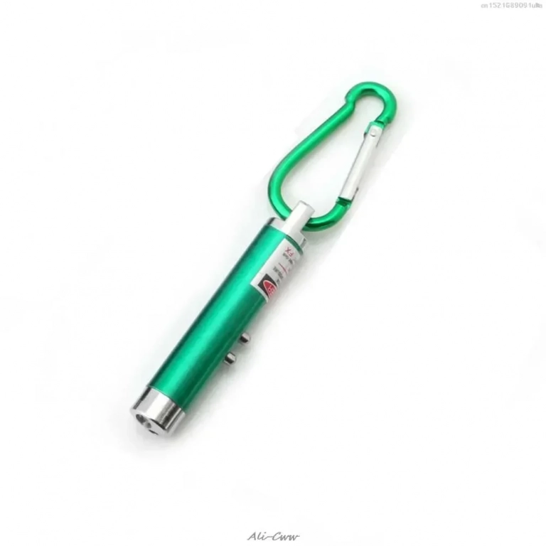 3-in-1 UV Light + Red Laser + LED White Flashlight Keychain πράσινο