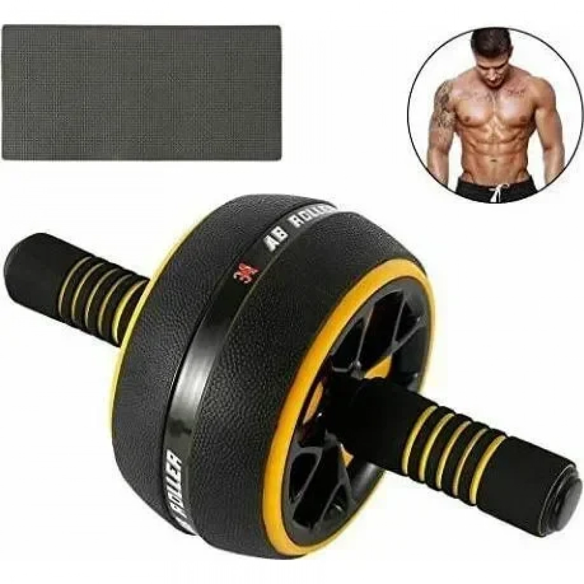 Abdominal Muscle Fitness Ρόδα Κοιλιακών Μαύρο/ Κίτρινο