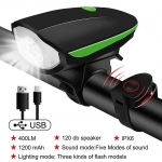 Bicycle 7588 Horn and Light, Κόρνα και Φως Ποδηλάτου Black / Green