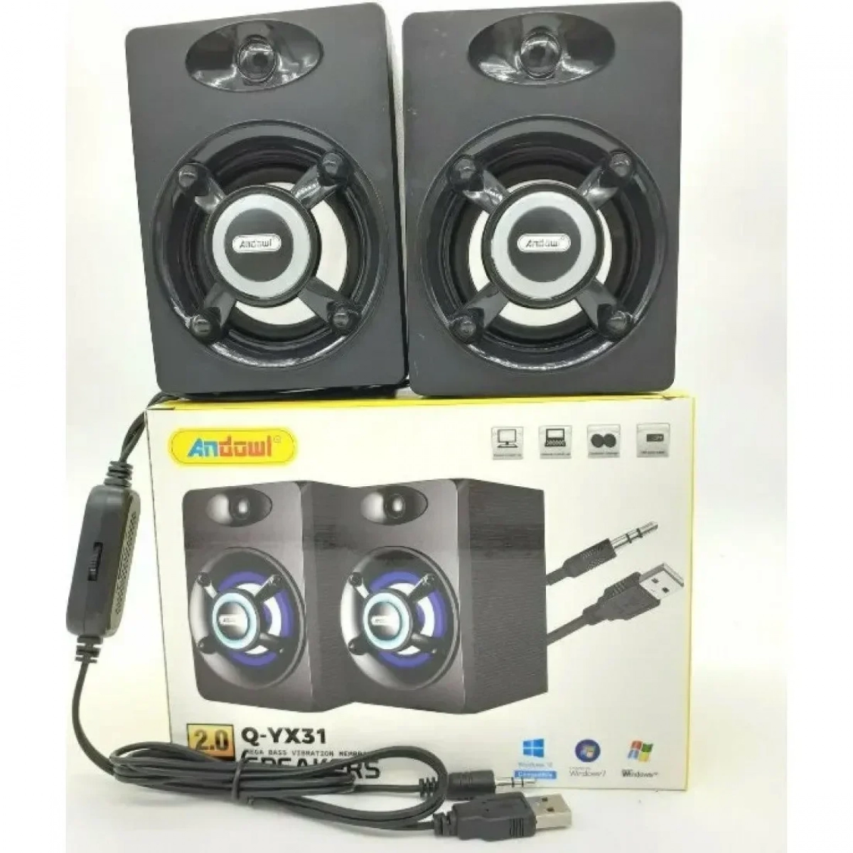 Andowl Q-YX31 Ηχεία Υπολογιστή 2.0 με Ισχύ 6W σε Μαύρο Χρώμα