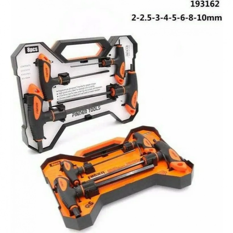 Finder 193162 Κασετίνα με 8 Εργαλεία Κλειδιά Allen τύπου Τ