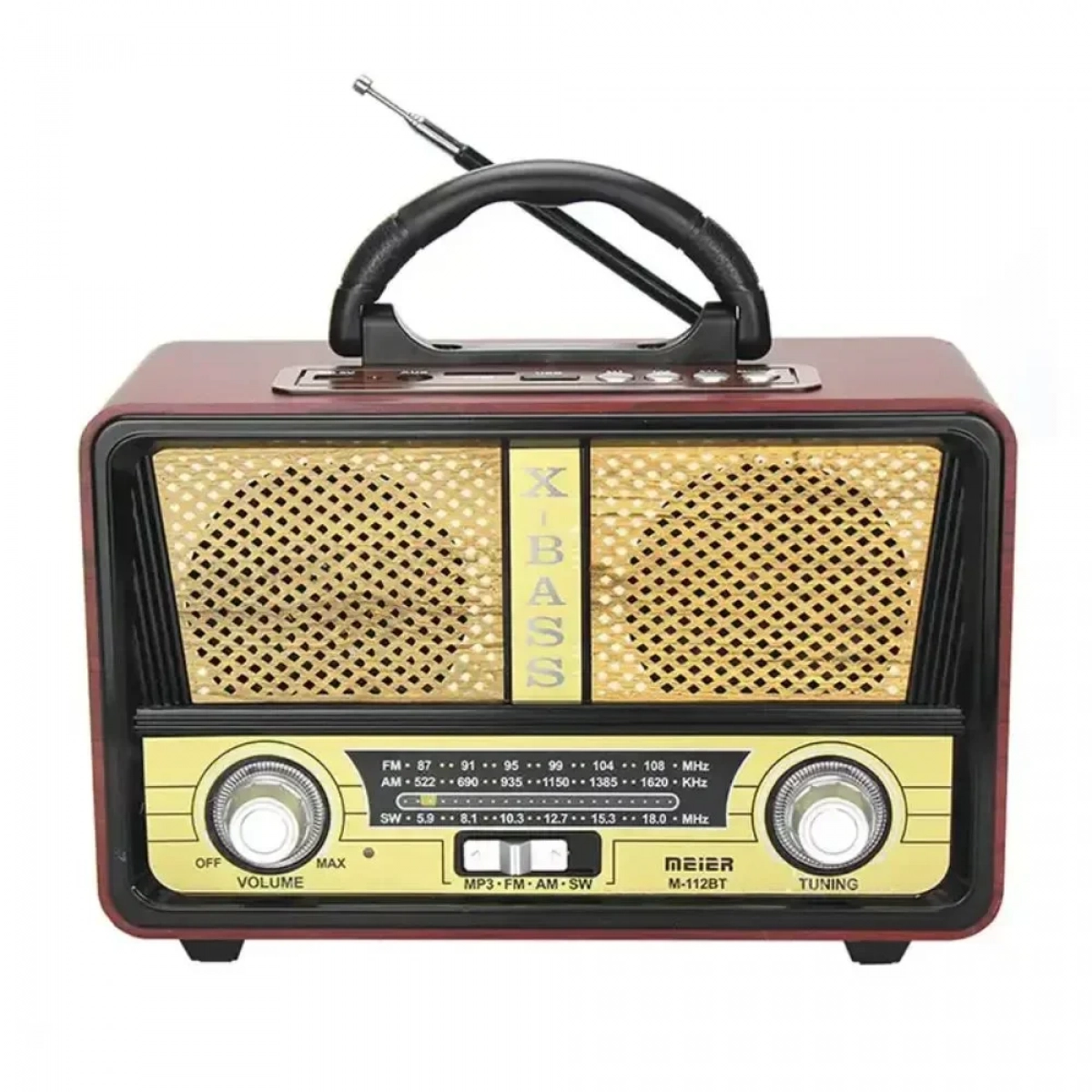 ΦΟΡΗΤΟ ΗΧΕΙΟ ΤΥΠΟΥ MINI SD VINTAGE STYLE ΜΕ ΡΑΔΙΟΦΩΝΟ AM FM M112BT Dark Brown - Photo7