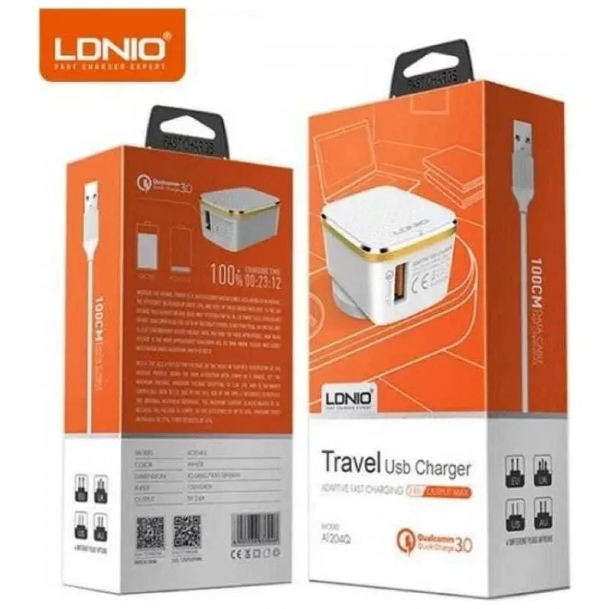 Φορτιστής ταξιδίου USB για γρήγορη φόρτιση LDNIO A1204Q