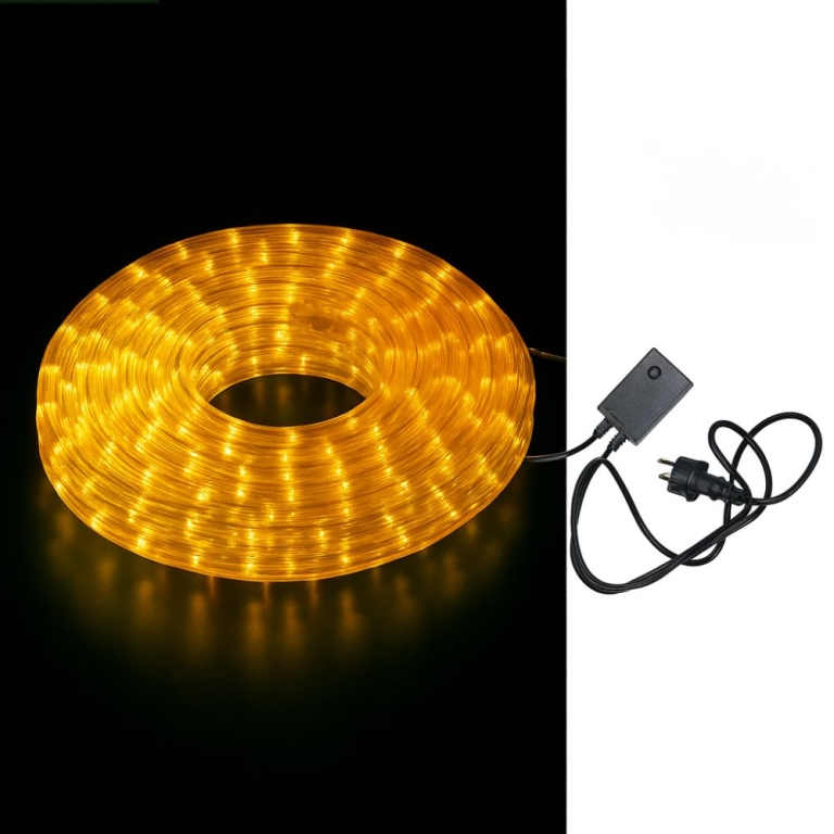 Φωτοσωλήνας led στρογγυλός κίτρινο φως 10m 3W/m σε συσκευασία πλήρης με μηχανισμό