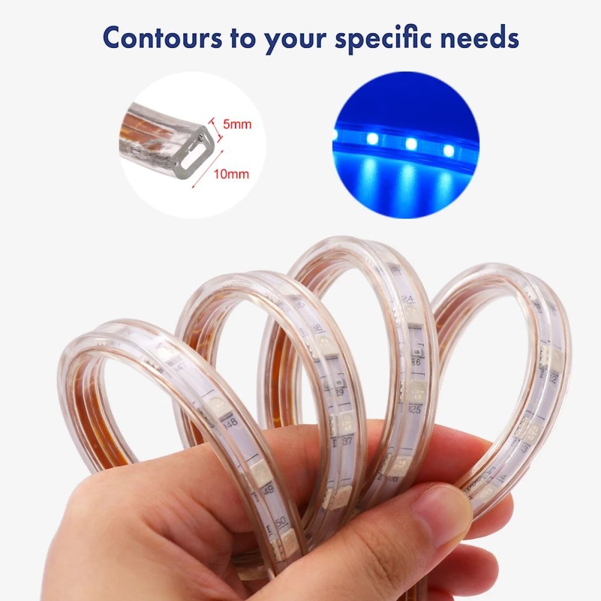 Φωτοσωλήνας Πλακέ SMD LED Λευκός Με 8 Προγράμματα 10m ΟΕΜ 3231