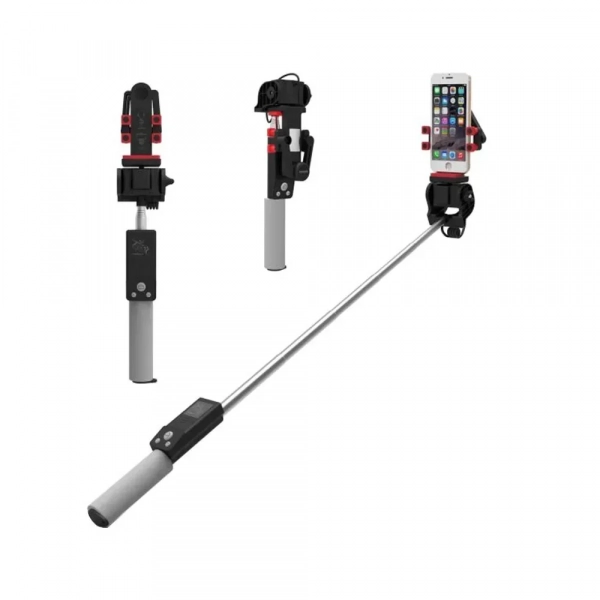 Ηλεκτρικό Περιστρεφόμενο 360° Selfie Stick Bluetooth Με Ενσωματωμένο Χειριστήριο & Καθρέπτη – Smart Rotation Selfie Stick iPhoto ΜΑΥΡΟ