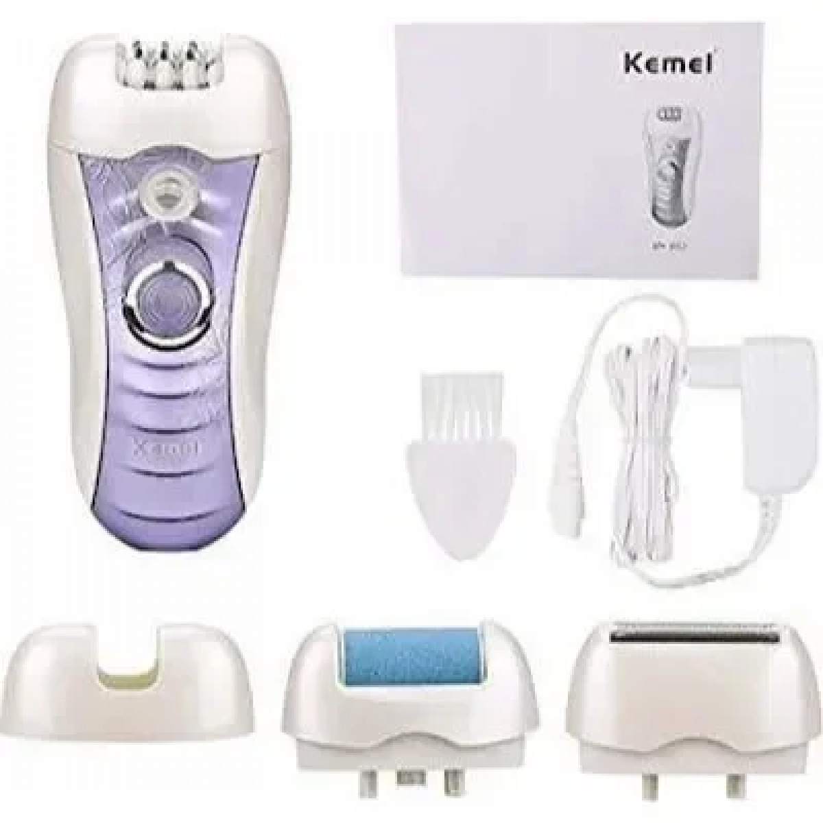 KEMEI ΚΜ-3012 Επαναφορτιζόμενη Αποτριχωτική Μηχανή 3 σε 1 Μωβ