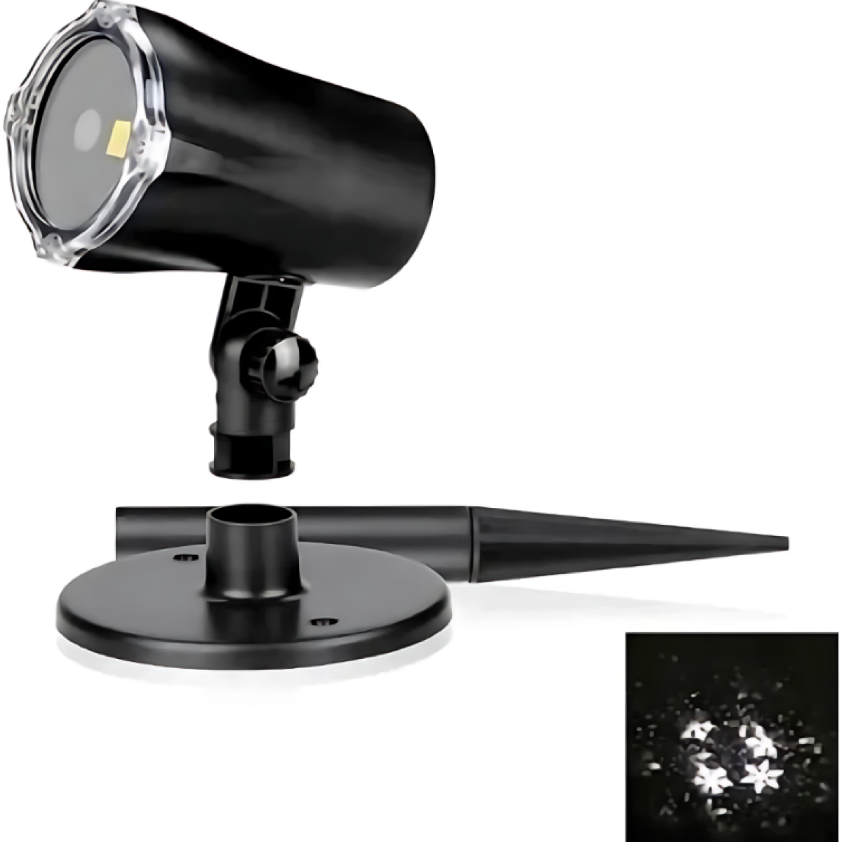 LED Projector με Χριστουγεννιάτικο Μοτίβο Χιονονιφάδες σε Λευκό Φως IP65 27-00908 - Image 2