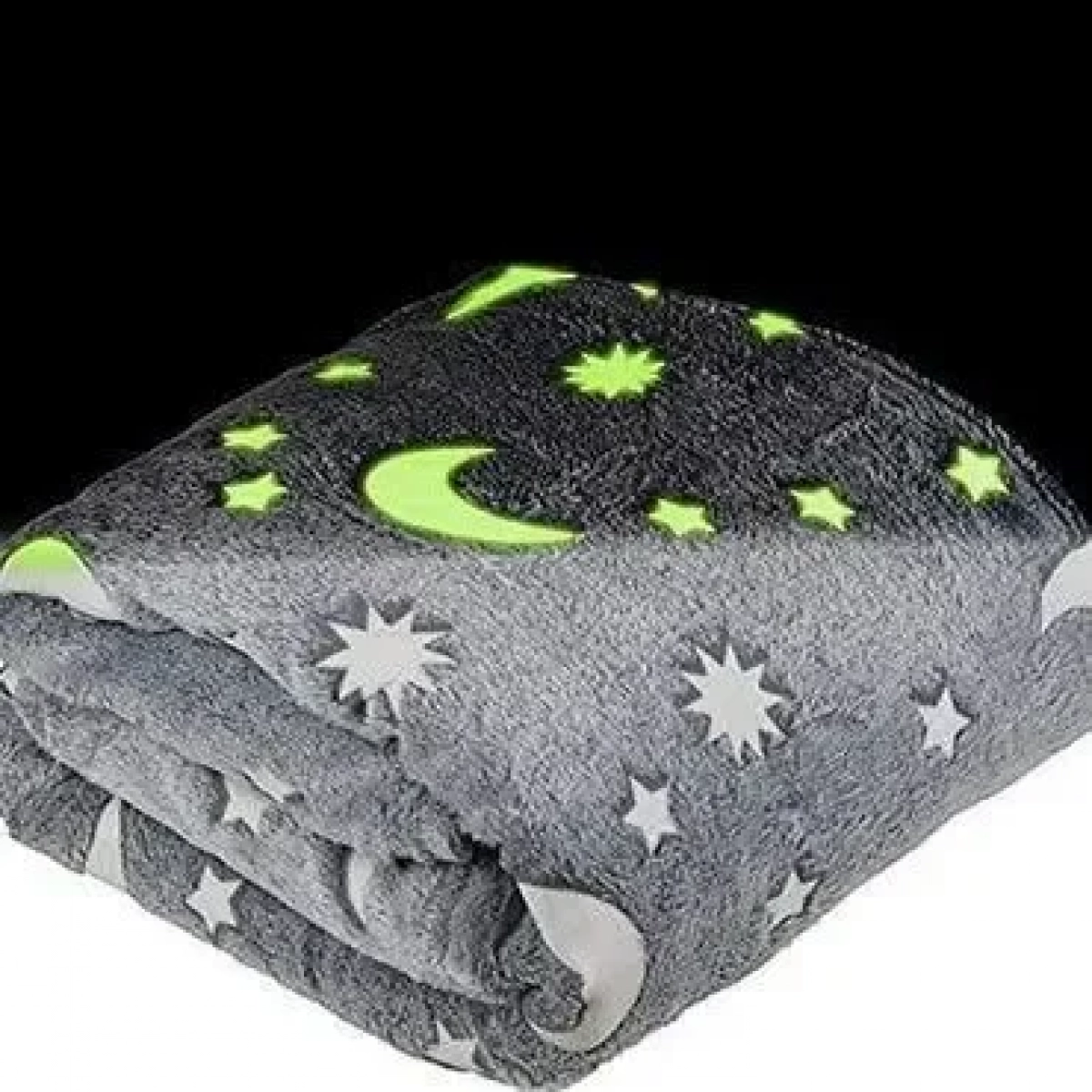 Magic Glow in The Dark Blanket Throw with Star Sky Objects Super Soft Snuggly Fluffy 50" x 60"