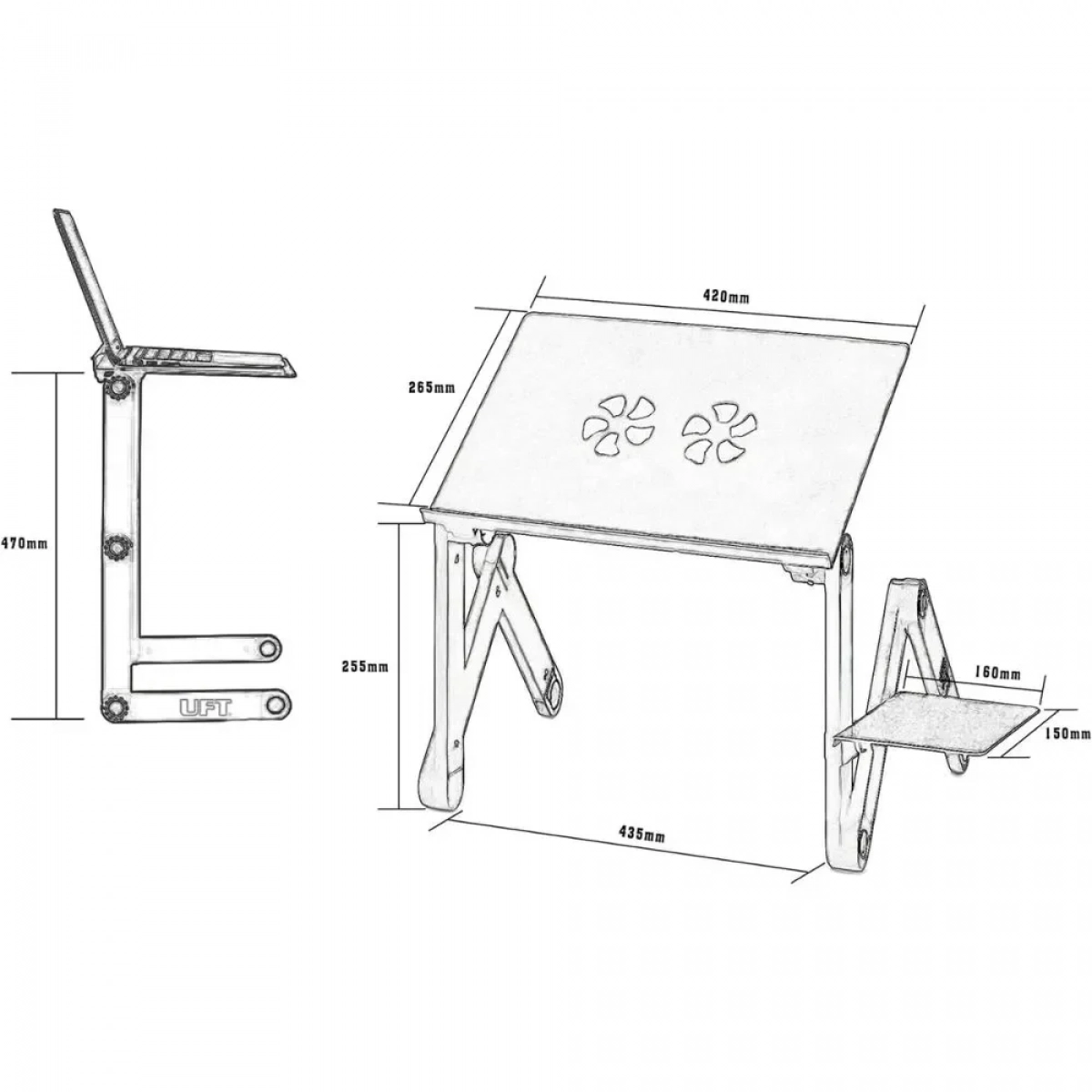 OMEIDI T6 Πτυσσόμενο Τραπεζάκι – Βάση Laptop – Smart Foldable - Photo6