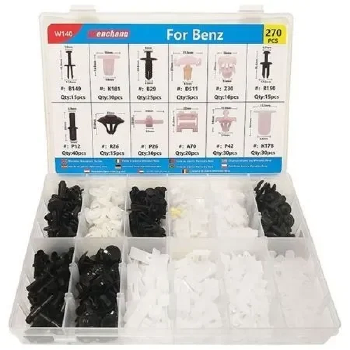 Πλαστικά Κουμπώματα Αυτοκινήτου για Mercedes Σετ 270τμχ - Image 1