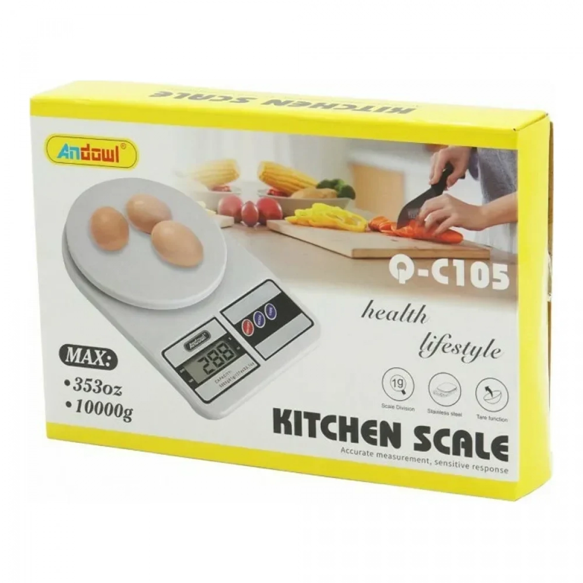 Ψηφιακή Ζυγαριά Κουζίνας 10 kg/1g Andowl Q-C105 λευκή - Image 4