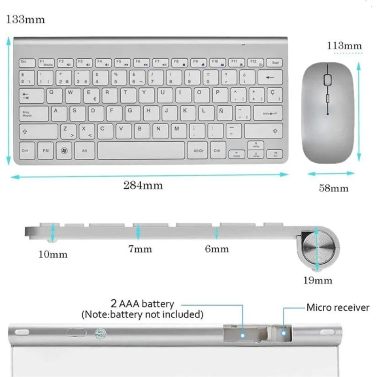 Weibo WB-8066 Ασύρματο Σετ Πληκτρολόγιο και Ποντίκι Αγγλικό US