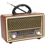 Meier M-157BT Retro Επιτραπέζιο Ραδιόφωνο Επαναφορτιζόμενο με USB Καφέ