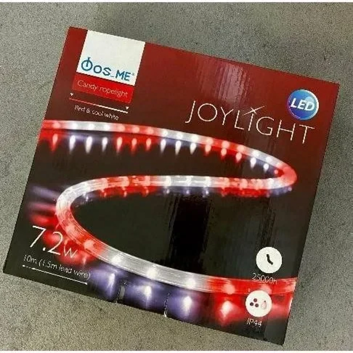 Φωτοσωλήνας LED 10m 7.2W candy άσπρο-κόκκινο 27-00113-1