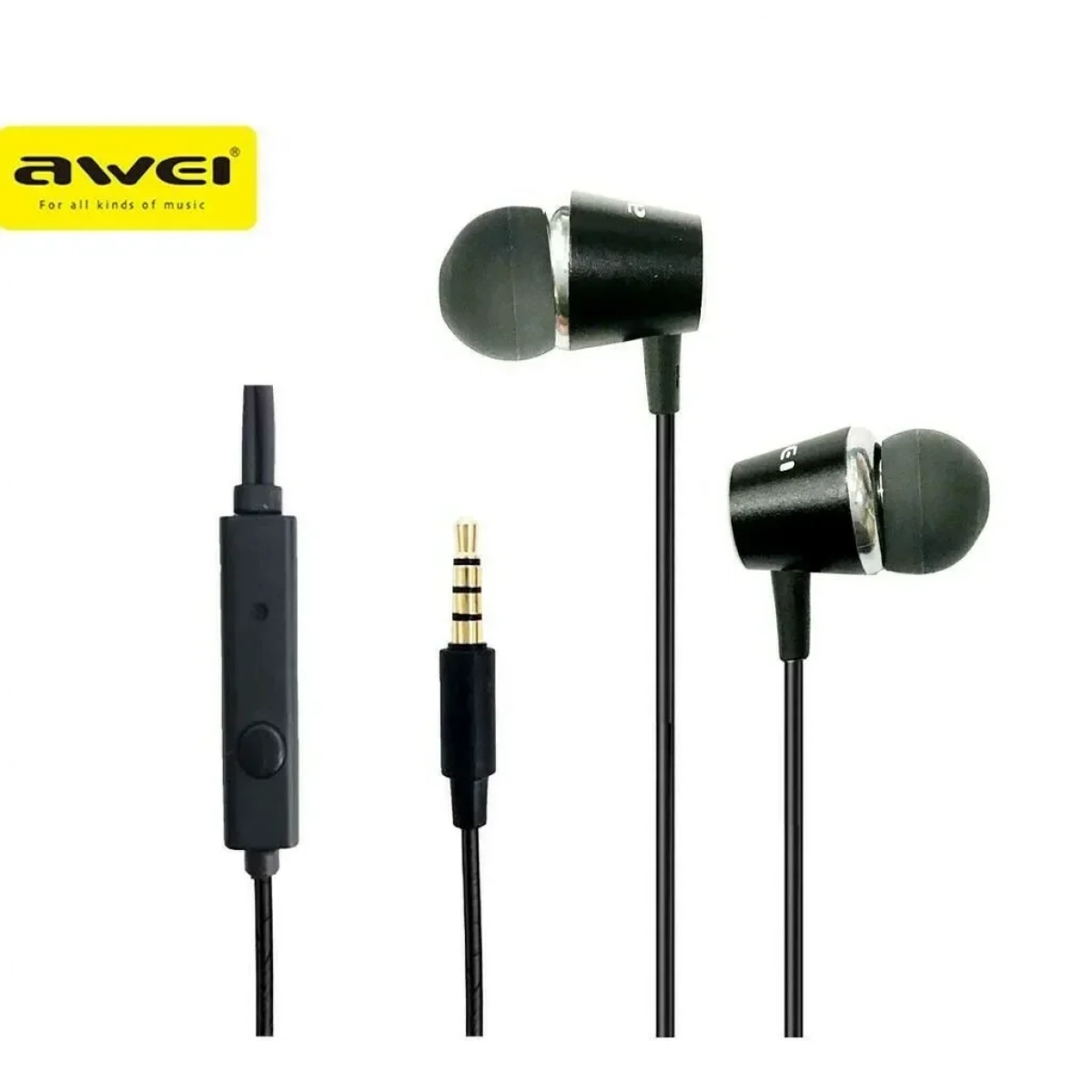 Awei PC-2 In-ear Handsfree με Βύσμα 3.5mm Μαύρο