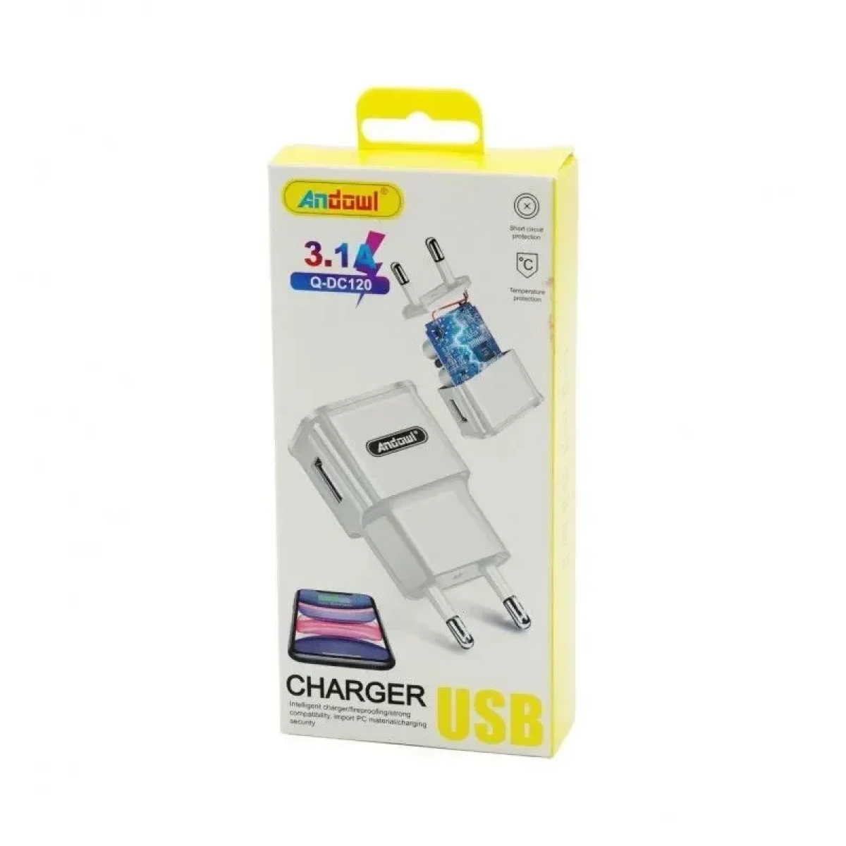 Andowl Φορτιστής Χωρίς Καλώδιο με Θύρα USB-A Λευκός (Q-DC120)