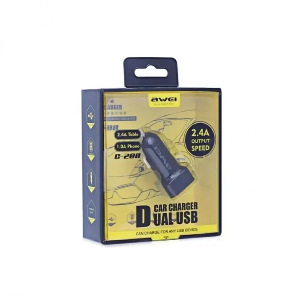 AWEI C-200 Φορτιστής USB 2.4ΑΗ Mαύρο
