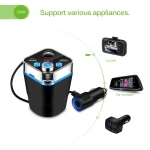FM Transmitter με Bluetooth / USB / MicroSD Ασύρματος Πομπός Αυτοκινήτου για Ποτηροθήκη