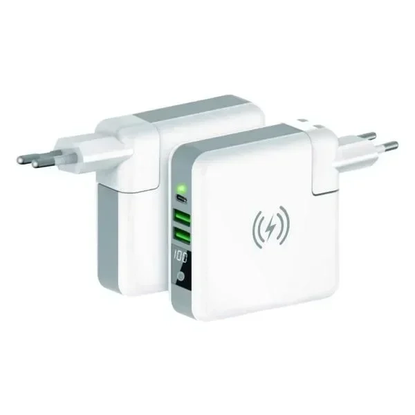 Ασύρματο Power Bank KSIX Travelling Charging 4in1 6700 mAh Λευκό