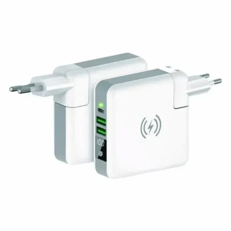 Ασύρματο Power Bank KSIX Travelling Charging 4in1 6700 mAh Λευκό