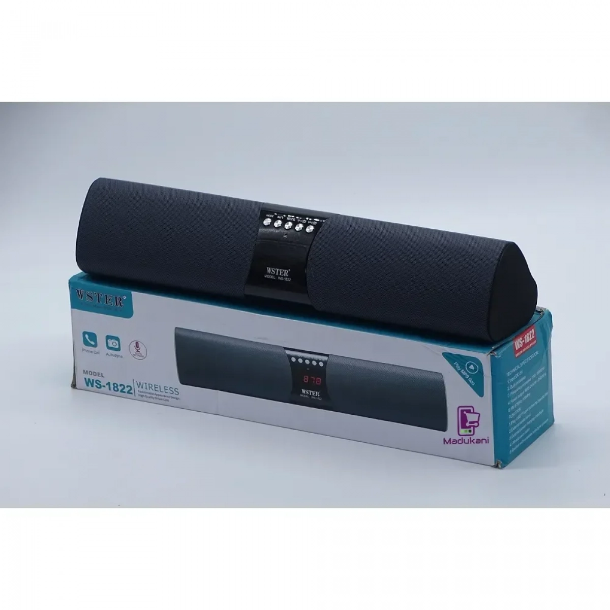 WSTER WS-1822 Ηχείο Bluetooth με Ραδιόφωνο και 1 ώρα Λειτουργίας Black