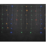 100 Λαμπάκια LED Πολύχρωμα 5mm Επεκτάσιμα Βροχή με Διαφανές Καλώδιο Ρεύματος 70cm