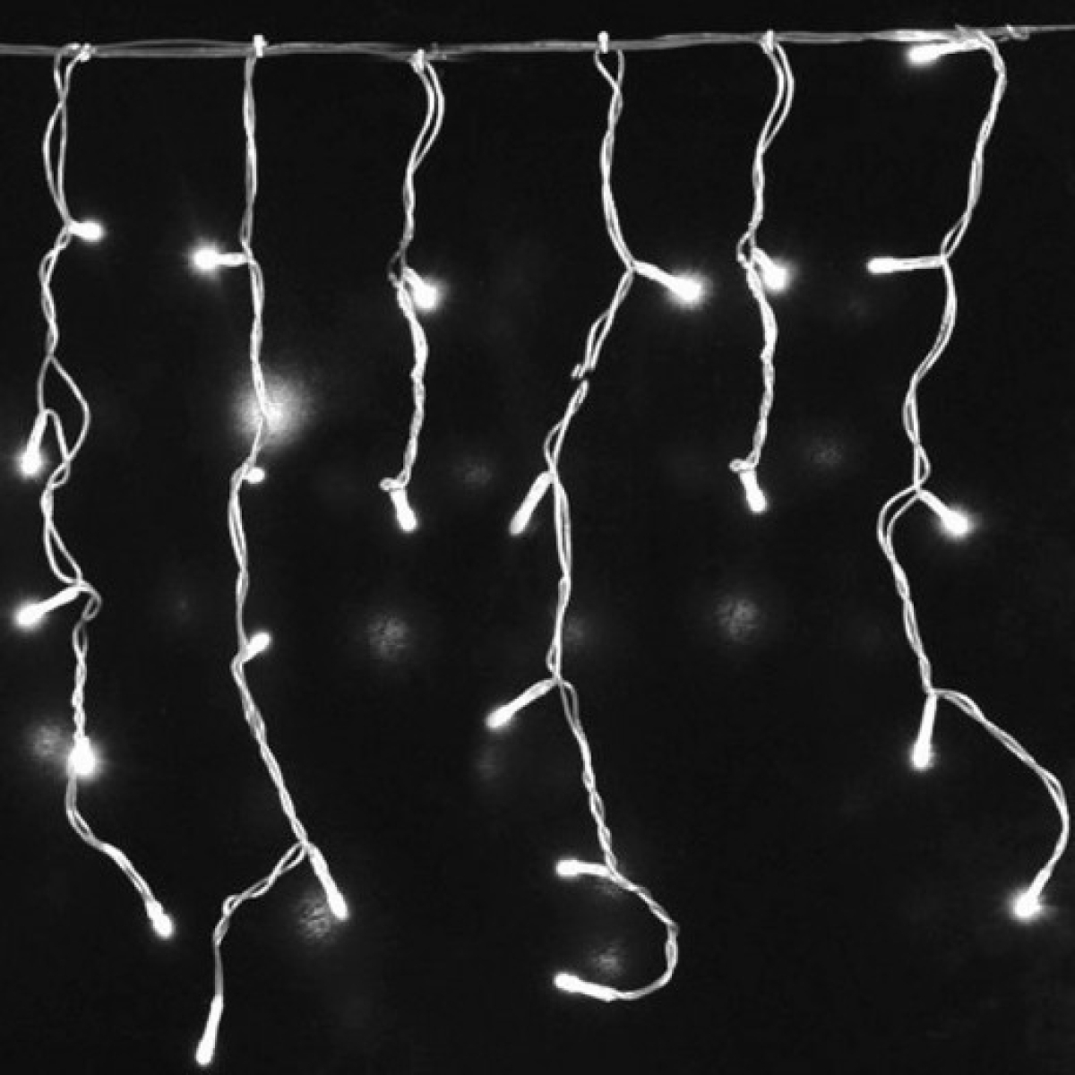 100 Λαμπάκια LED Ψυχρό Λευκό 3mm Επεκτάσιμα Βροχή με Διαφανές Καλώδιο Ρεύματος 1.8m x 60cm