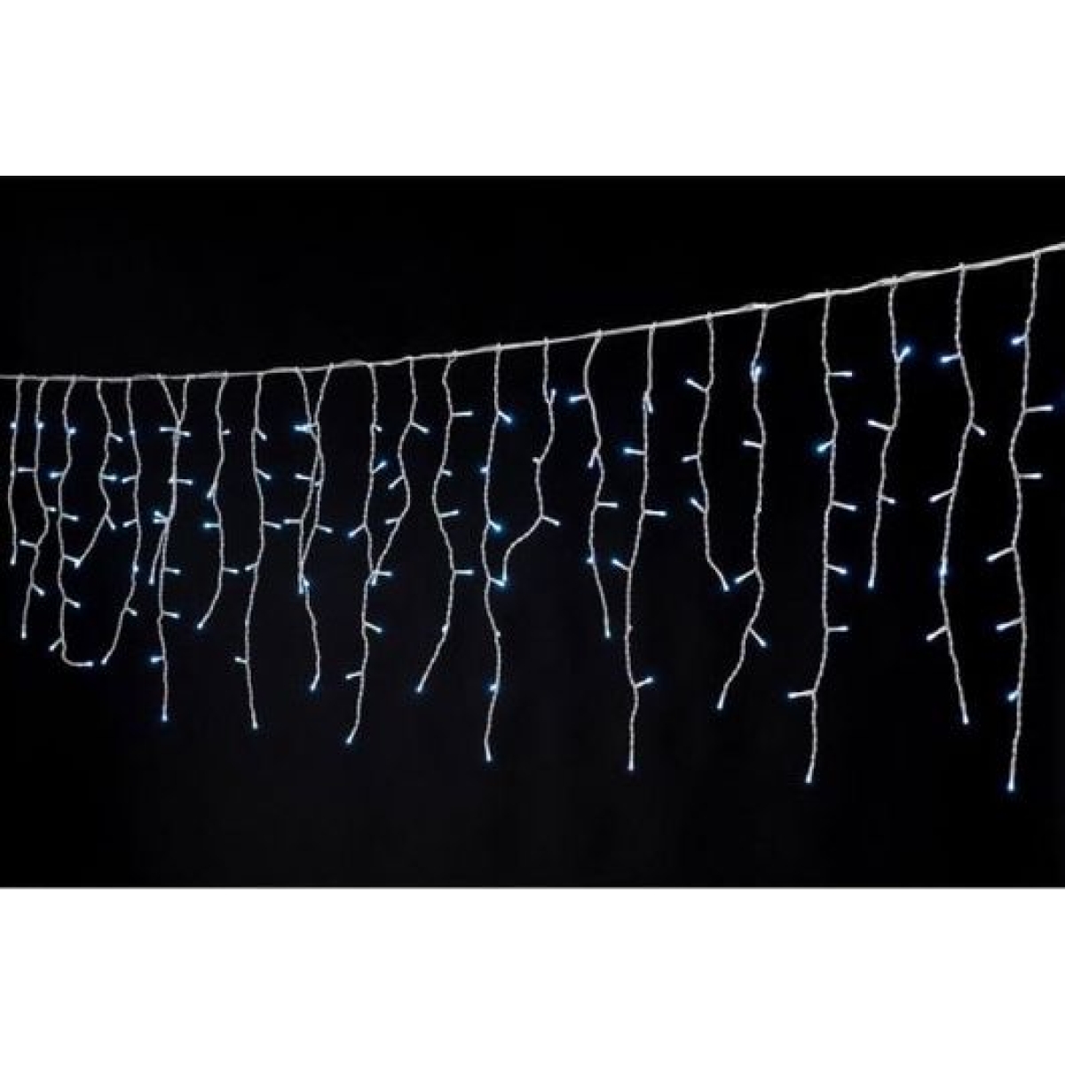 100 Χριστουγεννιάτικα Λαμπάκια LED Ψυχρό Λευκό Βροχή με Διαφανές Καλώδιο Ρεύματος 50cm