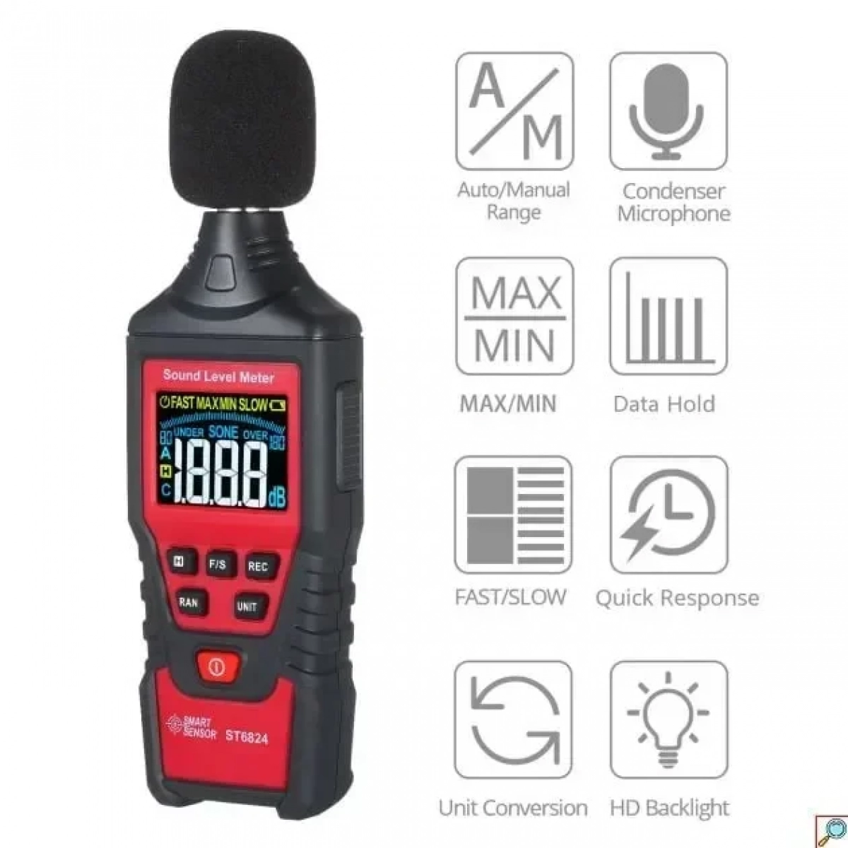 Ψηφιακός Μετρητής Ήχου SMART SENSOR ST6824