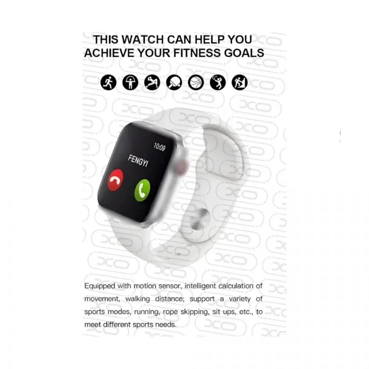 Smartwatch T55+ Με Οθόνη 1,7 Ιντσών (Λευκό)