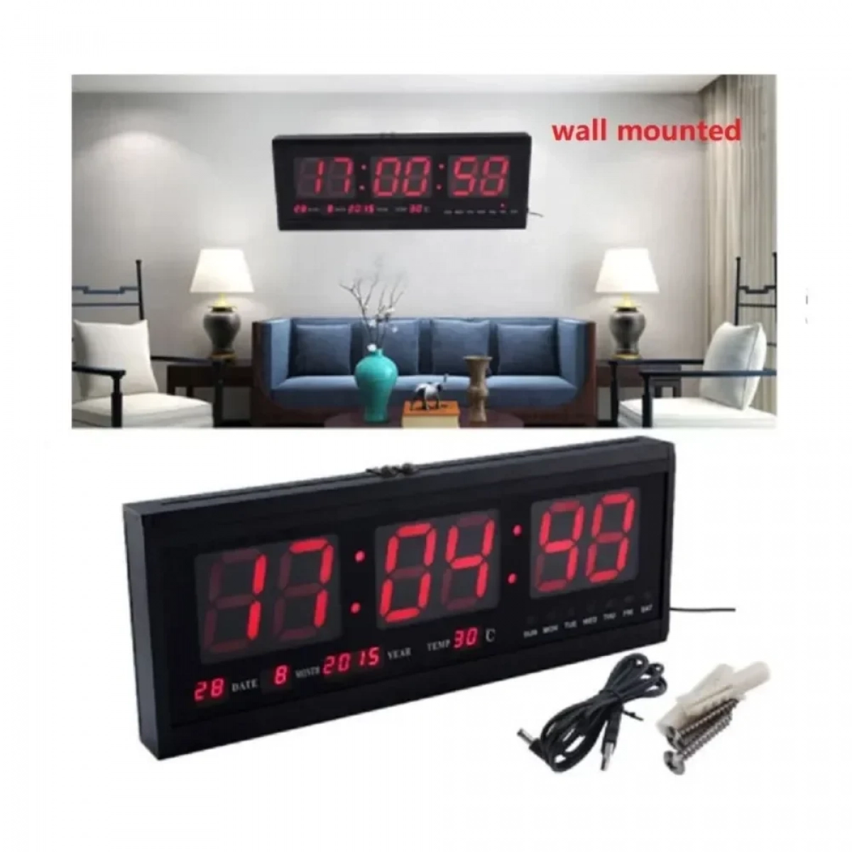 Aria Trade Ρολόι Τοίχου JH-4622 Πλαστικό 45x21cm