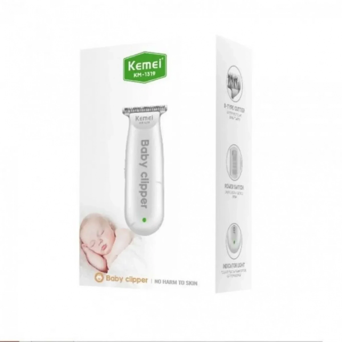 Kemei KM-1319 Βρεφική Κουρευτική Μηχανή 3W USB με Αθόρυβη Λειτουργία για Μωρά Ευαίσθητες Επιδερμίδες - Image 3