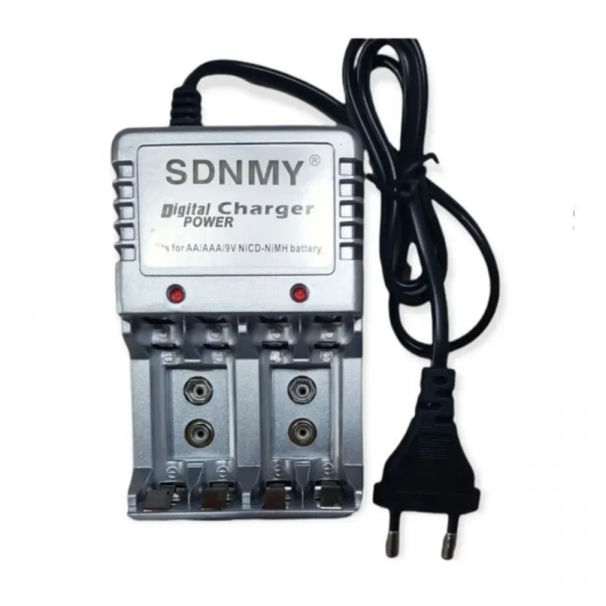 SDNMY S-686 φορτιστής 6 μπαταριών μεγέθους AA/AAA/9V σε Ασημί χρώμα