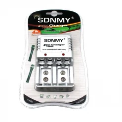 SDNMY S-686 φορτιστής 6 μπαταριών μεγέθους AA/AAA/9V σε Ασημί χρώμα