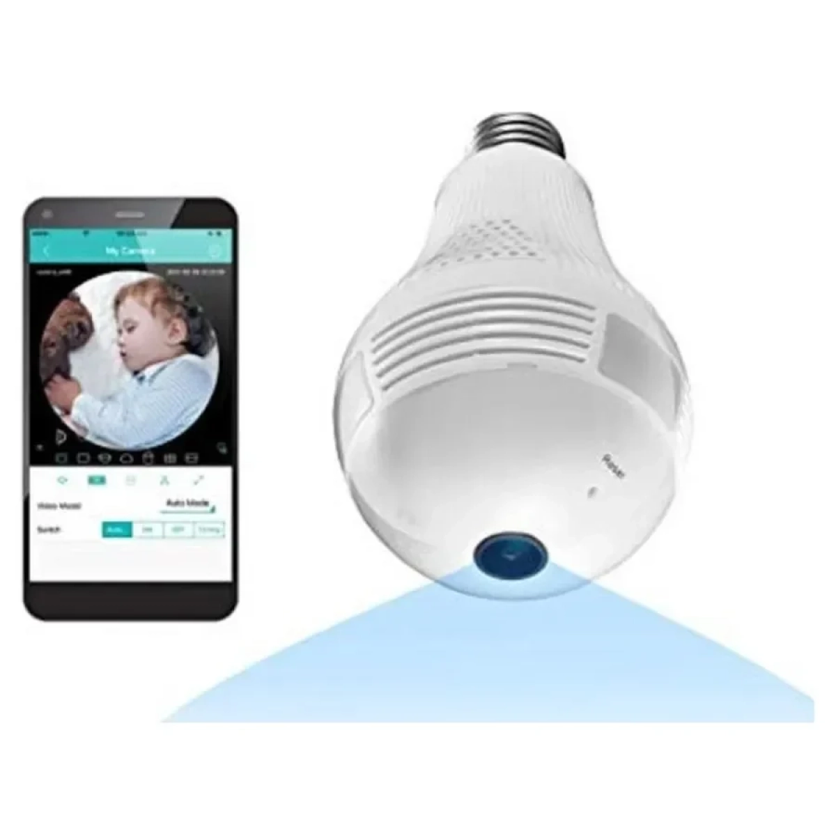 Κρυφή Κάμερα Παρακολούθησης Wifi Λάμπα V380 - Image 2