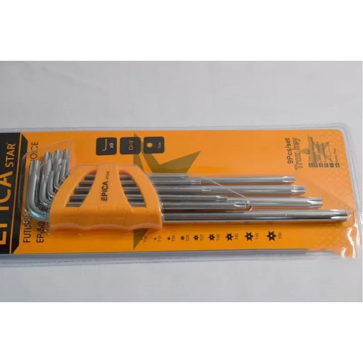 Κλειδιά TORX με τρύπα CRV σε σχήμα L σετ 9τμχ Epica Star EP-50346 - Image 3