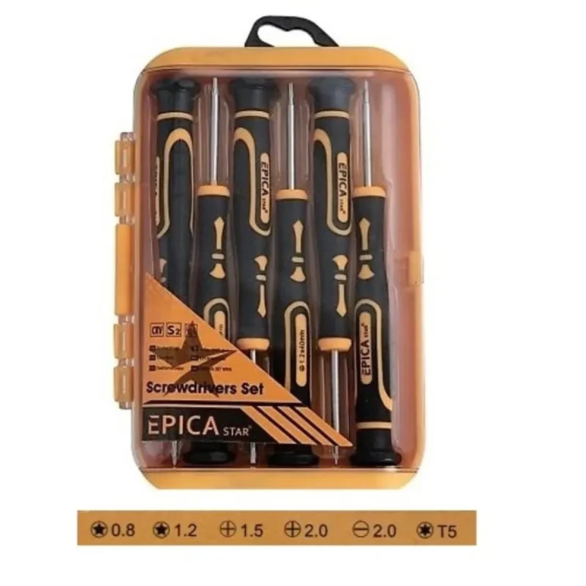 Κατσαβίδια CRV σετ 6τμχ με εργονομική λαβή Epica Star EP-60018