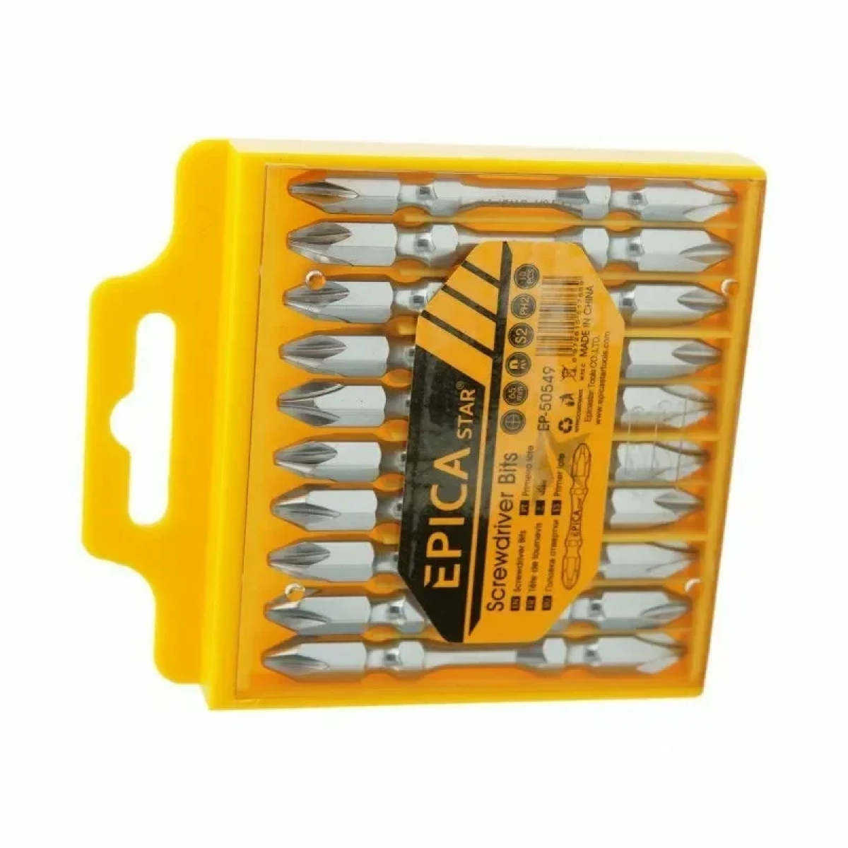 Μύτες για κατσαβίδι μαγνητικές CRV PH2x65mm σετ 10τμχ Epica Star EP-50549