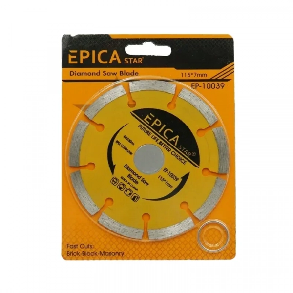 Δίσκος κοπής (πριονολάμα) διαμαντέ 115x7x22.2mm Epica Star EP-10039