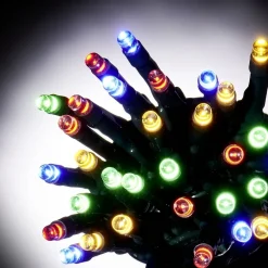 100 Λαμπάκια LED Πολύχρωμα Επεκτάσιμα , Σειρά, Πράσινο Καλώδιο Ρεύματος 8m